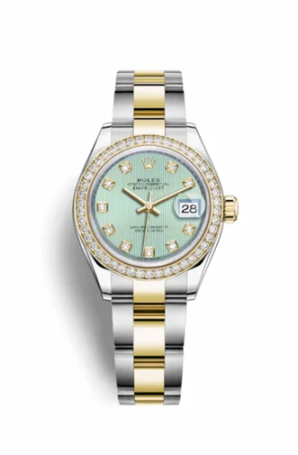 Rolex Lady-Datejust 28 Rolesor Yellow Diamond / Oyster / Mint Green Diamond 279383rbr-0014