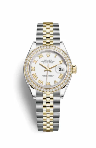 Rolex Lady-Datejust 28 Rolesor Yellow Diamond / Jubilee / White Roman 279383rbr-0023