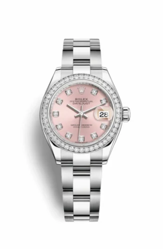 Rolex Lady-Datejust 28 Stainless Steel / Diamond / Pink - Diamond / Oyster 279384rbr-0004