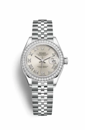 Rolex Lady-Datejust 28 Stainless Steel / Diamond / Silver - Roman / Jubilee 279384rbr-0009