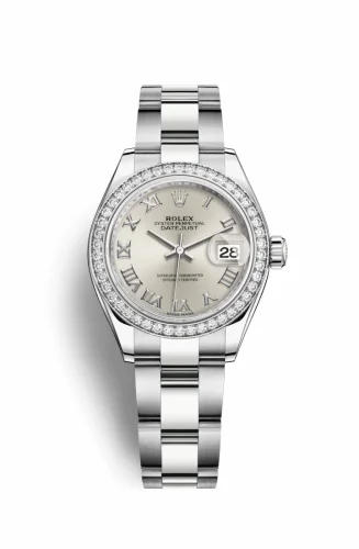 Rolex Lady-Datejust 28 Stainless Steel / Diamond / Silver - Roman / Oyster 279384rbr-0010