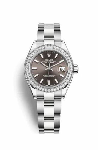 Rolex Lady-Datejust 28 Stainless Steel / Diamond / Grey / Oyster 279384rbr-0014