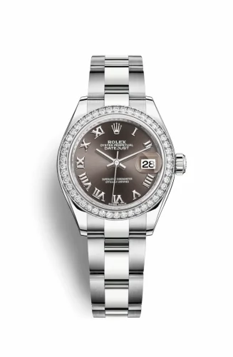 Rolex Lady-Datejust 28 Stainless Steel / Diamond / Grey - Roman / Oyster 279384rbr-0016
