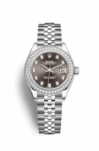 Rolex Lady-Datejust 28 Stainless Steel / Diamond / Grey - Diamond / Jubilee 279384rbr-0017