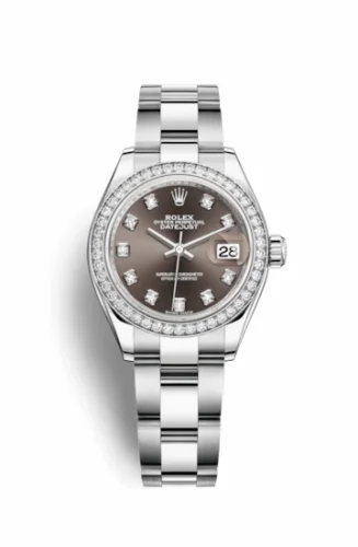 Rolex Lady-Datejust 28 Stainless Steel / Diamond / Grey - Diamond / Oyster 279384rbr-0018