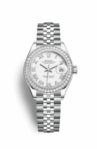 Rolex Lady-Datejust 28 Stainless Steel / Diamond / White - Roman / Jubilee 279384rbr-0019