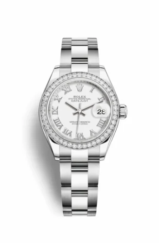 Rolex Lady-Datejust 28 Stainless Steel / Diamond / White - Roman / Oyster 279384rbr-0020
