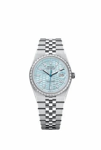 Rolex Land-Dweller 36 Platinum - Baguette / Ice Blue / Flat Jubilee 127286TBR-0001