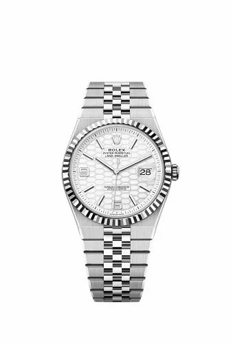 Rolex Land-Dweller 36 Oystersteel - White Gold / White / Flat Jubilee 127334-0001