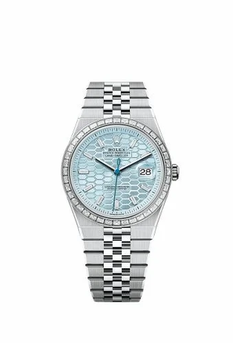 Rolex Land-Dweller 40 Platinum - Baguette / Ice Blue / Flat Jubilee 127386TBR-0001