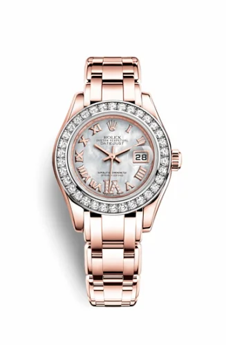 Rolex Datejust Pearlmaster 29 Everose Diamond / MOP Roman 80285-0009