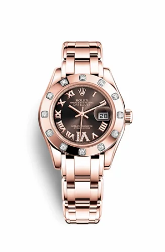 Rolex Datejust Pearlmaster 29 Everose Diamond / Chocolate Roman 80315-0013