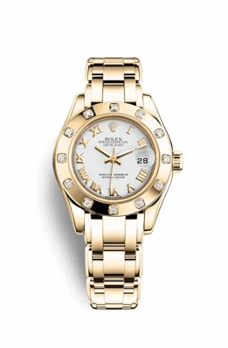 Rolex Datejust Pearlmaster 29 Yellow Gold Diamond / White Roman 80318-0054