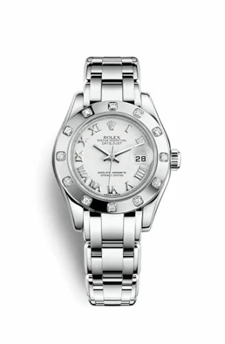 Rolex Datejust Pearlmaster 29 White Gold 12 Diamond White Roman 80319-0040