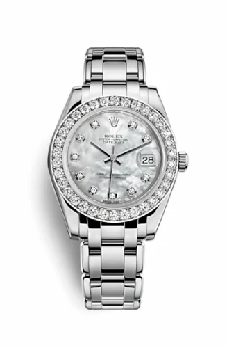 Rolex Datejust Pearlmaster 34 White Gold Diamond Mother of Pearl Diamonds 81299-0014
