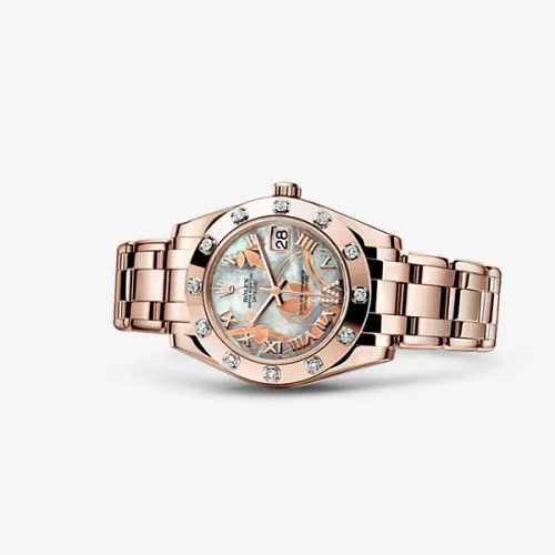 Rolex Datejust Pearlmaster 34 Everose 12 Diamond White Goldust Dream 81315-0011