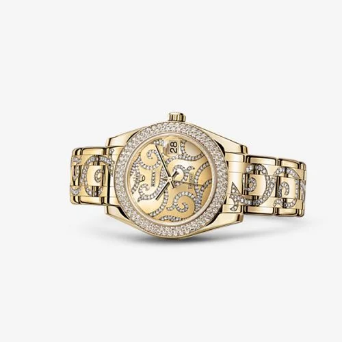 Rolex Datejust Pearlmaster 34 Yellow Gold Diamond Arabesque 81338-0092