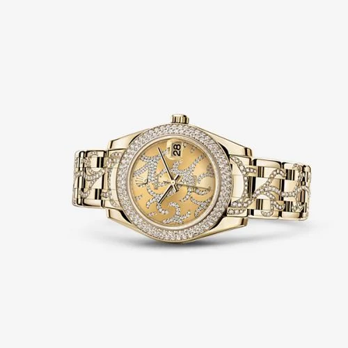 Rolex Datejust Pearlmaster 34 Yellow Gold Diamond Flammee 81338-0093