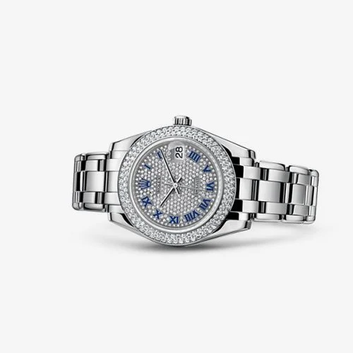Rolex Datejust Pearlmaster 34 White Gold Diamond / Paved Roman 81339-0012