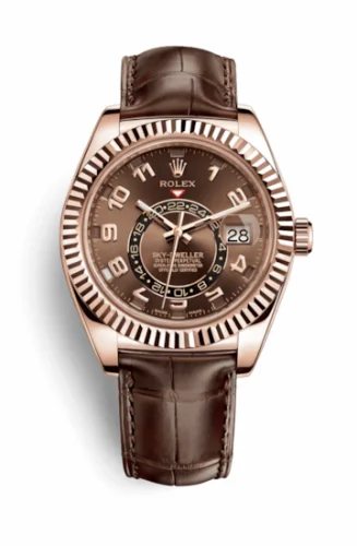 Rolex Sky-Dweller Everose / Chocolate / Alligator 326135-0001