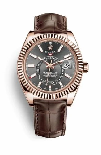 Rolex Sky-Dweller Everose / Dark Rhodium / Alligator 326135-0008