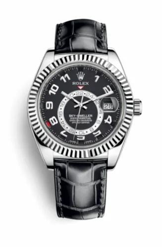 Rolex Sky-Dweller White Gold / Black / Alligator 326139-0003