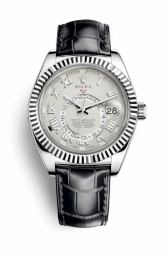 Rolex Sky-Dweller White Gold / Ivory / Alligator 326139-0004