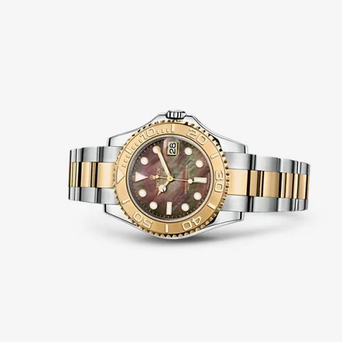 Rolex Yacht-Master 35 Rolesor Black Mother of Pearl 168623-0018